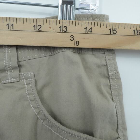 Kuhl Pants Womens 6 Khaki Tan Cargo Capri Outdoor Hiking Utility Roll Leg Pocket - Picture 4 of 16